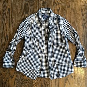 Vineyard Vines boys navy blue gingham button down shirt size 7